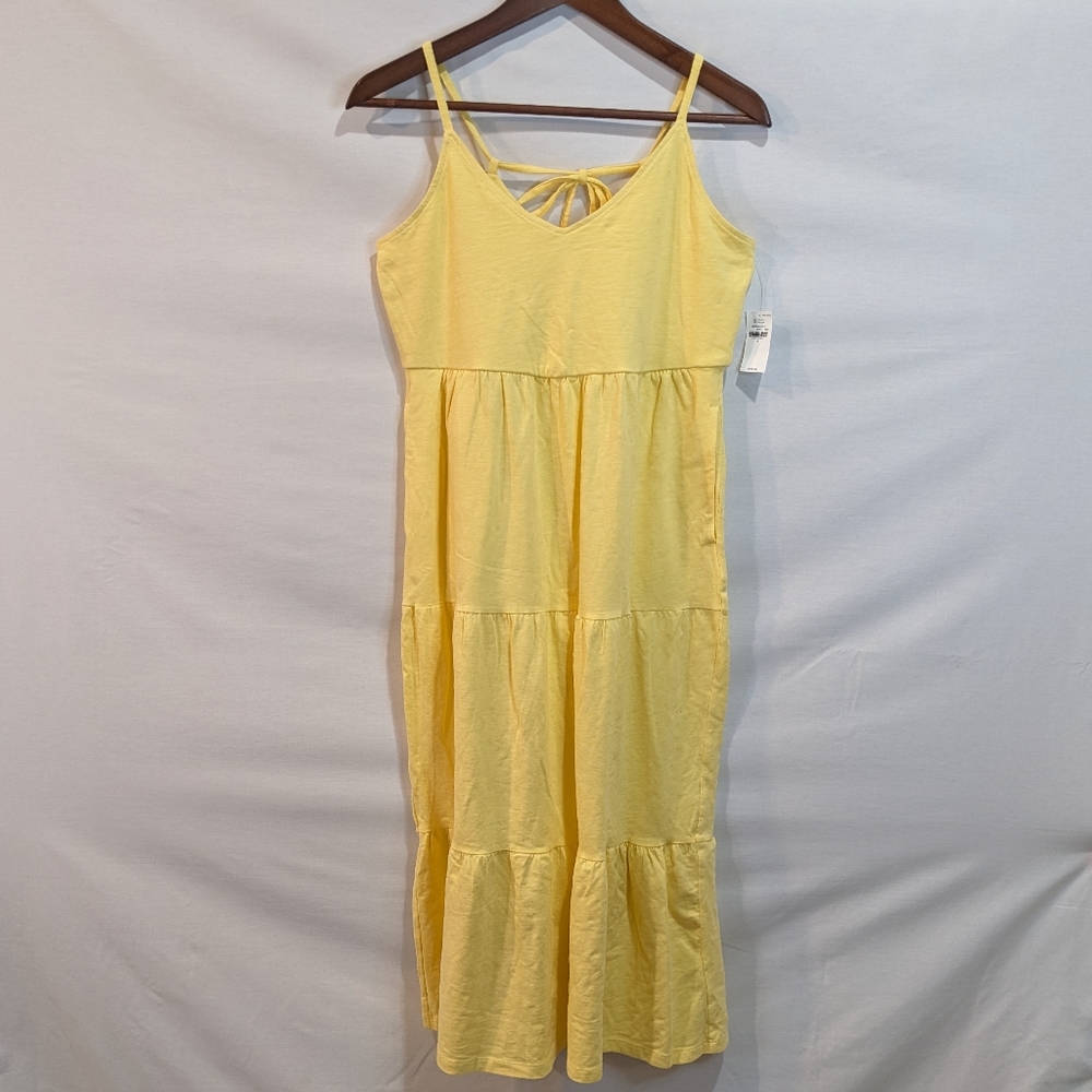 NWT Butter Yellow Old Navy Cotton Flowy Dress with pockets Size Small